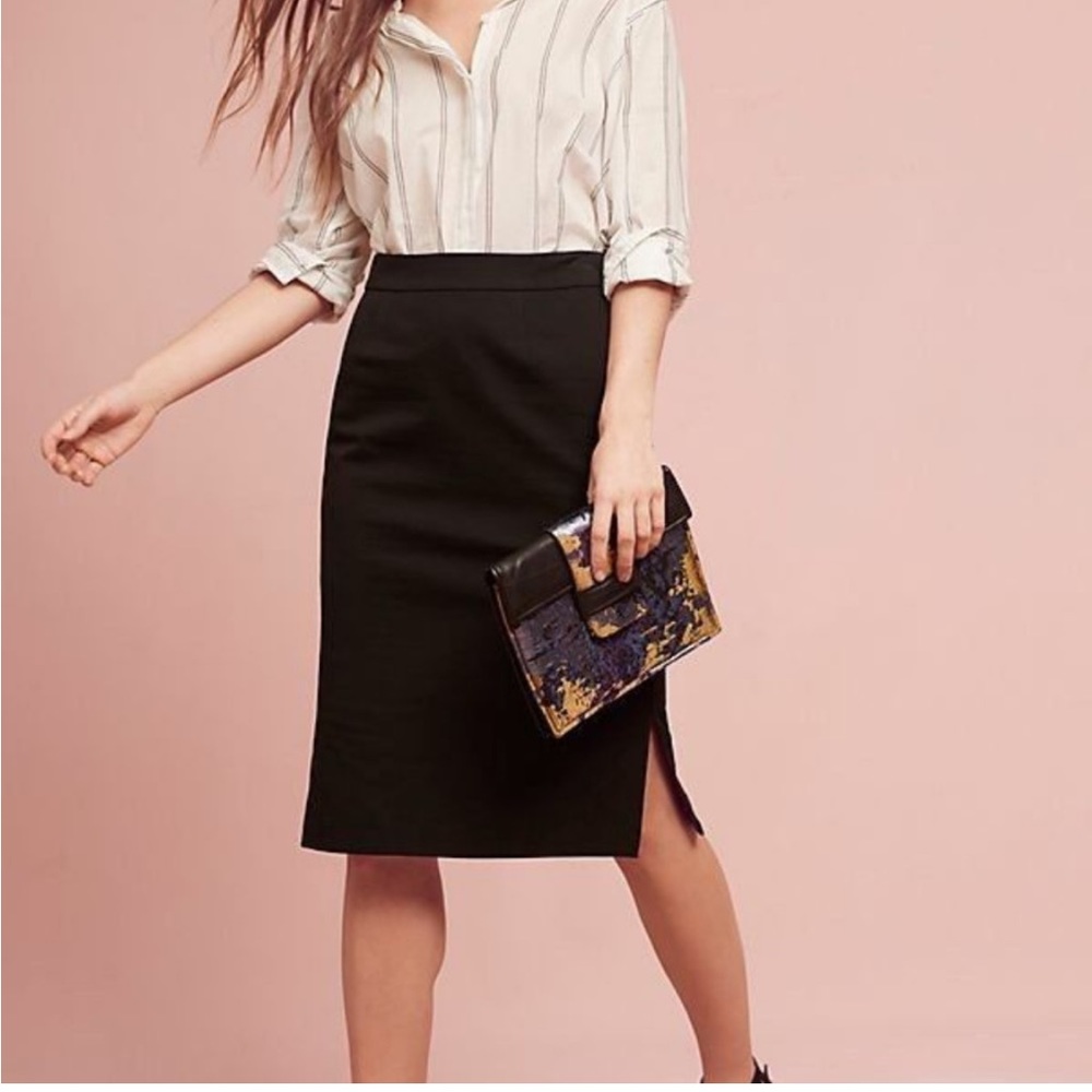 Anthropologie Black Pencil Skirt
